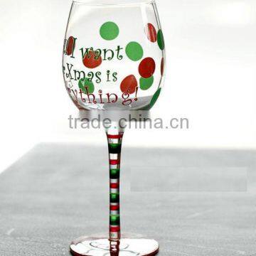 CE/EU/FDA/SGS/LFGB HIGH QUALITY BLACK AND WHITE WINE GLASS ,HAND PAINTED WINE GLASS
