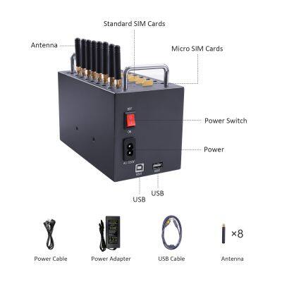 Rare 4G Lte Faster 8 Ports SMS Modem SMS Caster IMEI Change Bulk SMS Blaster Modem API SMPP Router USB Interface