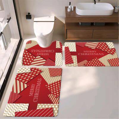 christmas  design remium Anti-Fatigue Toilet Bath Mat – Gel & Foam Cushion, Stain Resistant & Easy to Clean