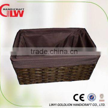 Set of 2 dark brown paper storage basket with liner