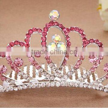 2015 Fashion Promotional Red Rhinestone Kids Crown for Weeding photo-2