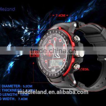 Middleland(M-6011-2) analog-digital LED display sporty watch in discount