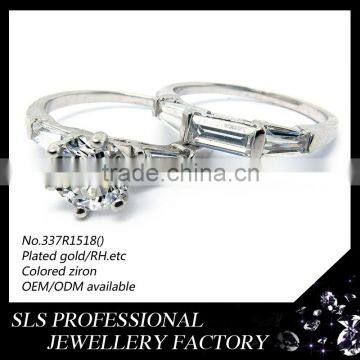 A51R2113----925 Silver Jewelry Saudi Jewelry White Gold Engagement Couple Rings photo-5