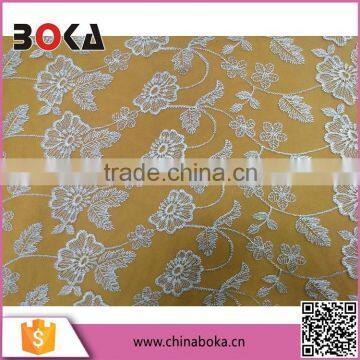 Fashion flower embroidery lace fabric for garment