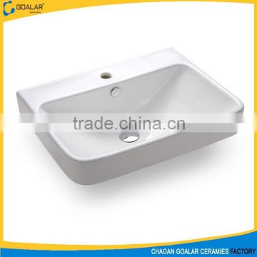 High quality new design semi recessed basin for hotel