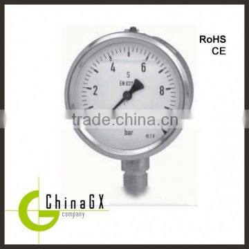 60mm /2.5" aluminium glycerine water nitrogen pressure gauge