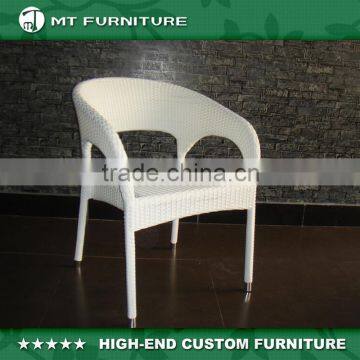 Rattan Armchair Stackable Chairs White