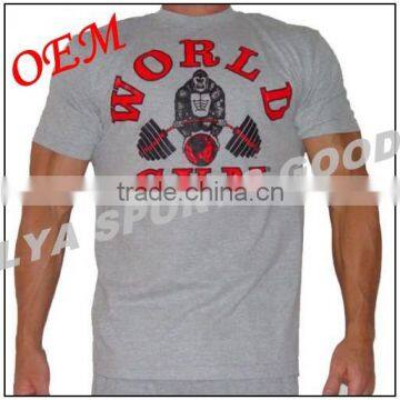 Big body gym t shirt for men 100% cotton OEM Gym T shirts plus size workout wear