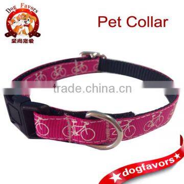 Small Handmade Adjustable Pink Bike Dog Collar