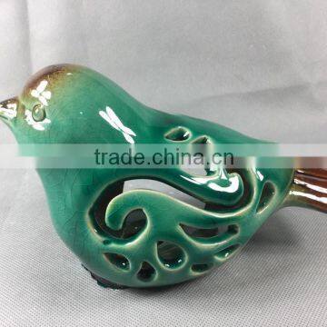 Ceramic Porcelain Cut Out Window T-light Holder Bird photo-6