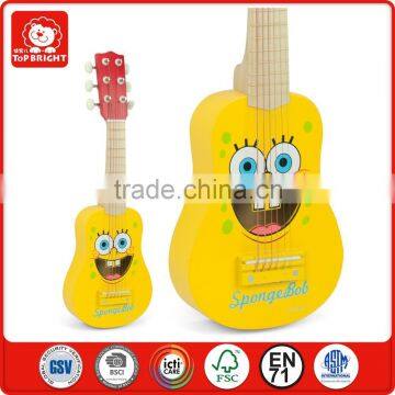 new products 2015 educational music toy yellow colour 6 string 3 years' old child play fuuny wooden musical instruments guitar