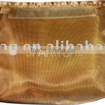 Gold Organza Mesh Cosmetic Bag