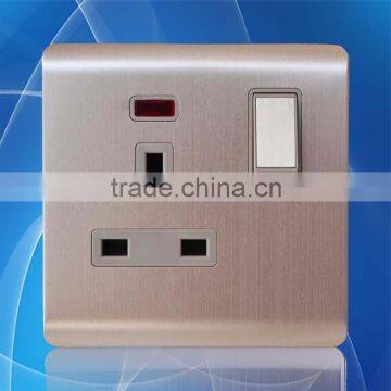 aluminum surface panel socket british OEM waterproof cover brushed