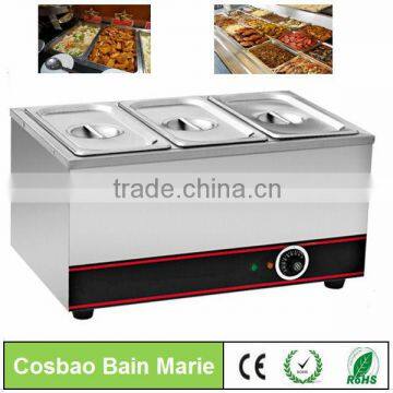 3 Pans Counter Top Restaurant kitchen equipment electric buffet food warmer