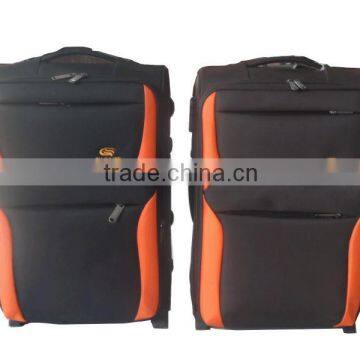 New design upright trolley 3/4 pieces set two wheels nylon case trolley