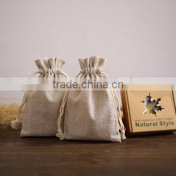 small drawstring linen bag for packing
