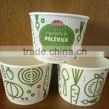 Ripple Corrugated pe Coated Double Wall Insulated Promotional Hot Soup Paper Bowl in China Supplier photo-2