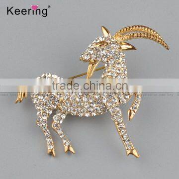 new arrival wholesale rhinestone animal goat brooch WBR-1583