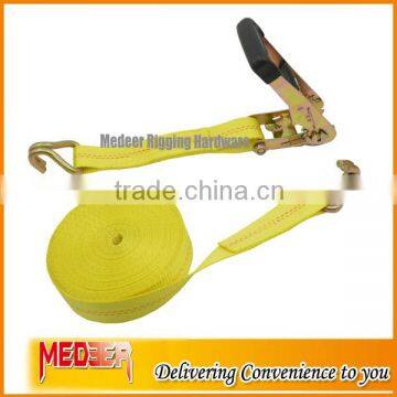 Rubber Handle 2" 50mm Width Cargo Strap J Metal Hooks /2inch Cargo Lashing 5000bs photo-2