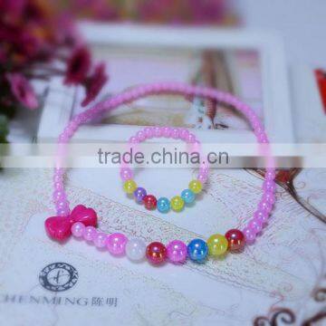 2014 new design pink color freshwater pearl necklace