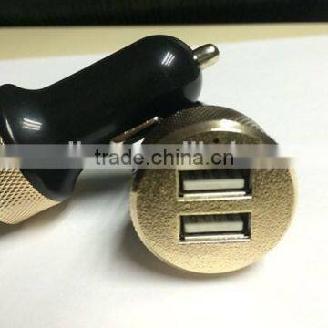 2015 Hot Selling New Design High Quality Factory Prices ABS+Metal Dual Usb Car Charger for iphone 5, USB Cable Charger