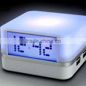 4 port usb hub with clock and mood light USB HUB WITH 4PORT