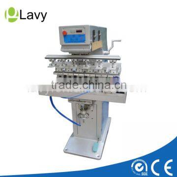 Six colors pneumatic pad printing machine with shuttle