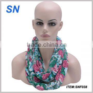 2014 fashion infinity scarf with flower pattern
