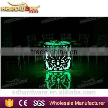 round glass bar table,led light iron bar table