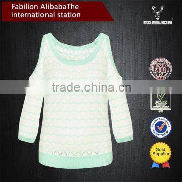 New Spring Water Ripple Medium Slim Strapless Sweater Hedging Custom Design Sweater photo-4