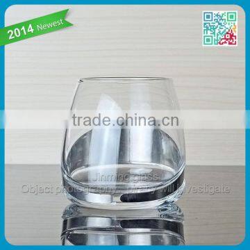 Special Design Glass Man Blown Custom Whisky Glass Cup With Steel Ring photo-3