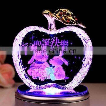 Fashion Wedding Souvenir Crystal LED Apple Gift photo-2