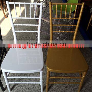 Plastic PC White Gold Wedding Chiavari Chair for Wholesale