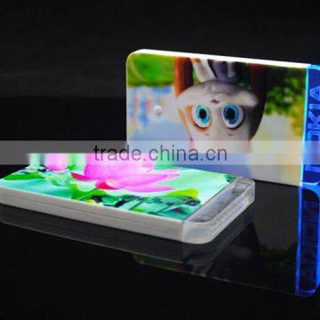 2014 newest customized branded external portable power bank with crystal LED indicator for business promotional