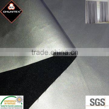 PU Silver Coated Blackout Polyester Pongee Fabric for Curtains