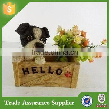 Home Decor Resin Box Dog Statue