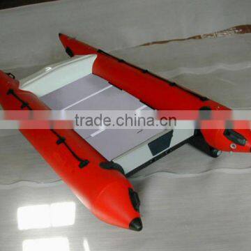 (CE) pvc red12ft inflatable catamaran boat high speed boat for sale
