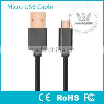 Reversible USB 2.0 A Male to Micro USB Male Cable Braided with Premium Aluminum Connector