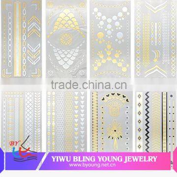 Hot new product body art gold temporary tattoo sticker bracelet