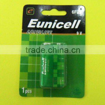 9V Battery Carbon Zinc Battery 6F22