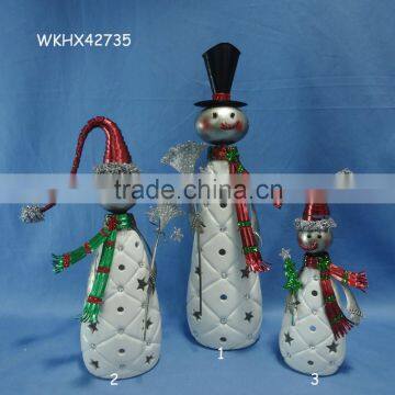 Snowman fashion candle holder christian christmas crafts