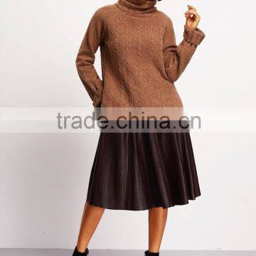 2016 latest fall winter mock neck pullover knitted sweater for women