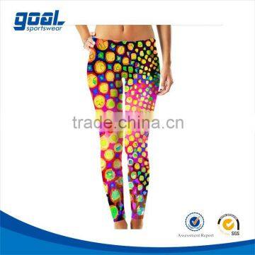 Colorful Digital Printed Women Sport Leggings , Custom Sublimated Leggings