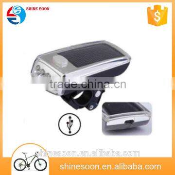 Solar Light Bike Bicycle USB Rechargeable Front Headlight LED