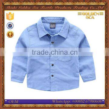 washable long sleeve wholesale spring cotton simple boys shirt