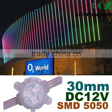 30000h lifespan DC12V 3pcs 5050SMD RGB full color led pixel light string