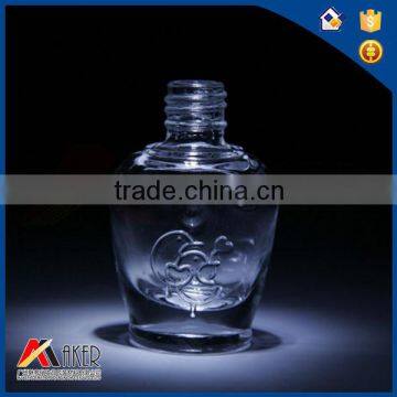 Rectangular Clear Nail Polish Glass Bottle With Black Lid photo-2