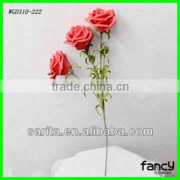 hot sale 3 pcs artificial foam roses
