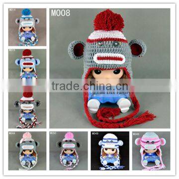 cute animal beanie custom knitted infant crochet hats pattern