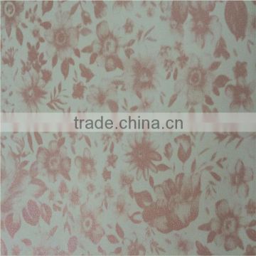 Flower design flocking PU leather for sofa